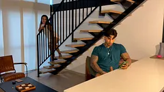 My stepsister catches me doing something in secret… and it all ends in the kitchen