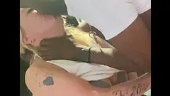 Sapphire sucking a bbc in the kitchen