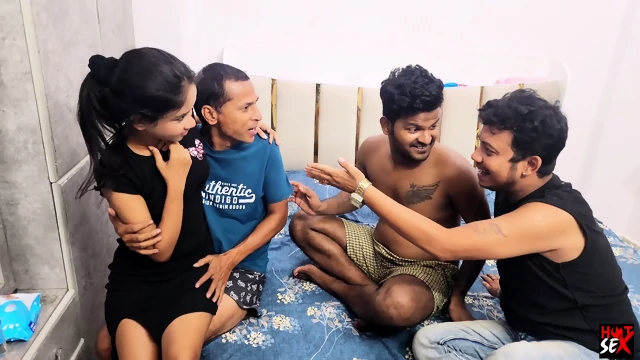 Indian New Slim Girl Having First Gangbang Hardcore Fucking