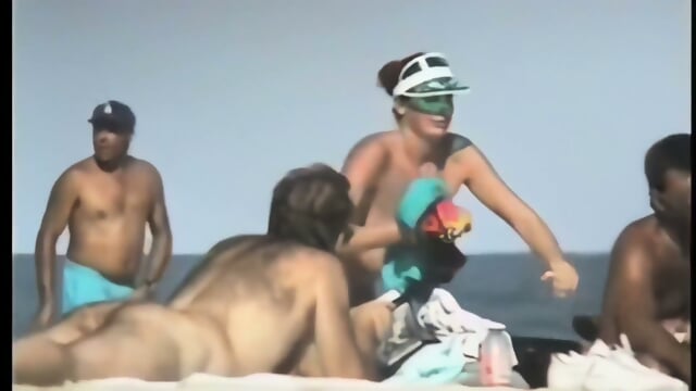 Woman With Big Tits And Hairy Pussy Naked At The Beach