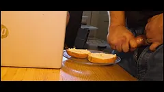 I jerk off and cum on a bagel with cream cheese and my wife eats it like a good girl.