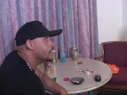 Curvy ebony brunette gets her ass fucked and face jizzed
