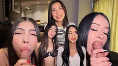 3 skinny big-tit girls fuck nonstop in this compilation