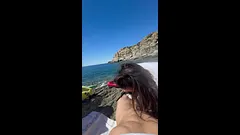 Public blowjob at the beach (yes, she swallows ^^)