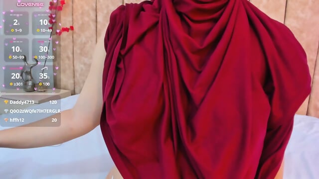 Rawiya Have A Dark Red Veil And Sexy Outfit 6